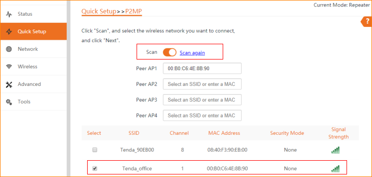[CPE-3] How to setup P2MP mode (O3 as an example) - Tenda Global(English)