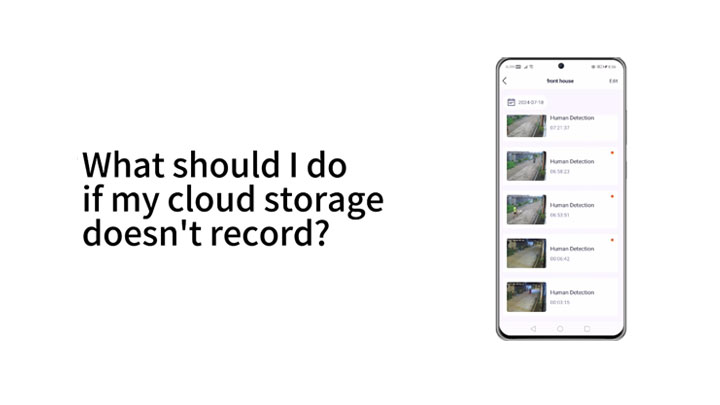 What should I do if my cloud storage doesn't record