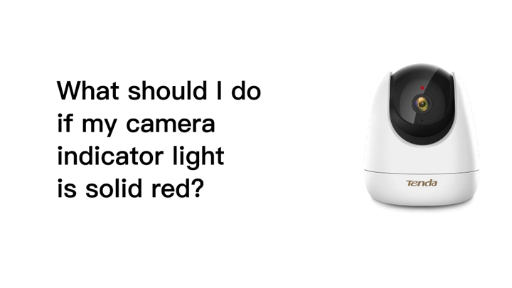 What should i do if my camera indicator light is solid red